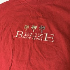 Yazbek Belize Stitched Red T Shirt Men’s 2XL XXL 100% Cotton