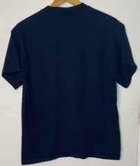 Vtg Las Vegas Blue Metallic Foil Print Large Black T Shirt Single Stitch Rare