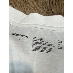 Nordstrom V-Neck T-Shirt Mens Large White Adult Supima Cotton Short Sleeve