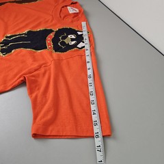 Jerzees Vintage Orange Halloween Applique Painted Black Cat T Shirt Size XL USA