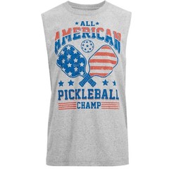 Way to Celebrate Men’s 4th of July Pickleball Champ Graphic Muscle Tank (Medium)