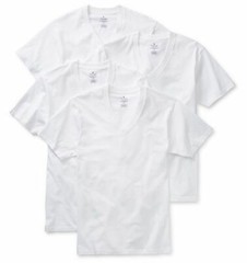 Stafford 4-Pack Men’s Big & Tall Heavyweight Cotton V-Neck T-Shirts – TALL