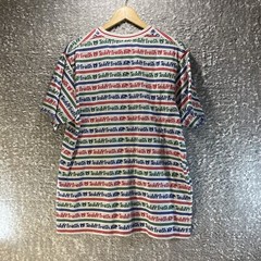 Teddy Fresh Spell Out T-shirt Striped Size Large Cotton Polyester Colorful Logo