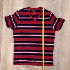 Y2K Vintage Red Blue White Striped Aeropostale T Shirt Men’s Size Large