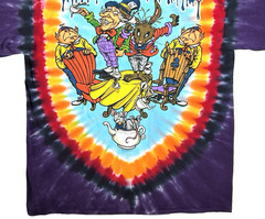 Alice In Wonderland Front/Back Graphic Tie Die T-Shirt Size XL Liquid Blue New