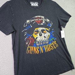 LUCKY BRAND Guns n Roses Mens Large Black Skull Casual Music Rock 80s Metal NWT