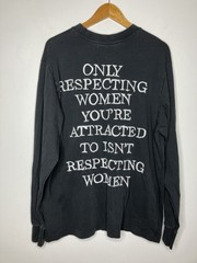 CHNGE Organic Cotton Long Sleeve T-Shirt Mens XL Black Embroidered Respect Women