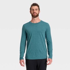 Men’s Long Sleeve Soft Stretch T-Shirt – All in Motion ™ Teal Blue M