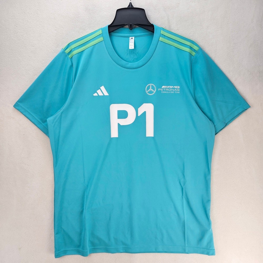 ADIDAS X MERCEDES AMG PETRONAS F1 P1 TRAINING T SHIRT TURQUOISE FORMULA 1