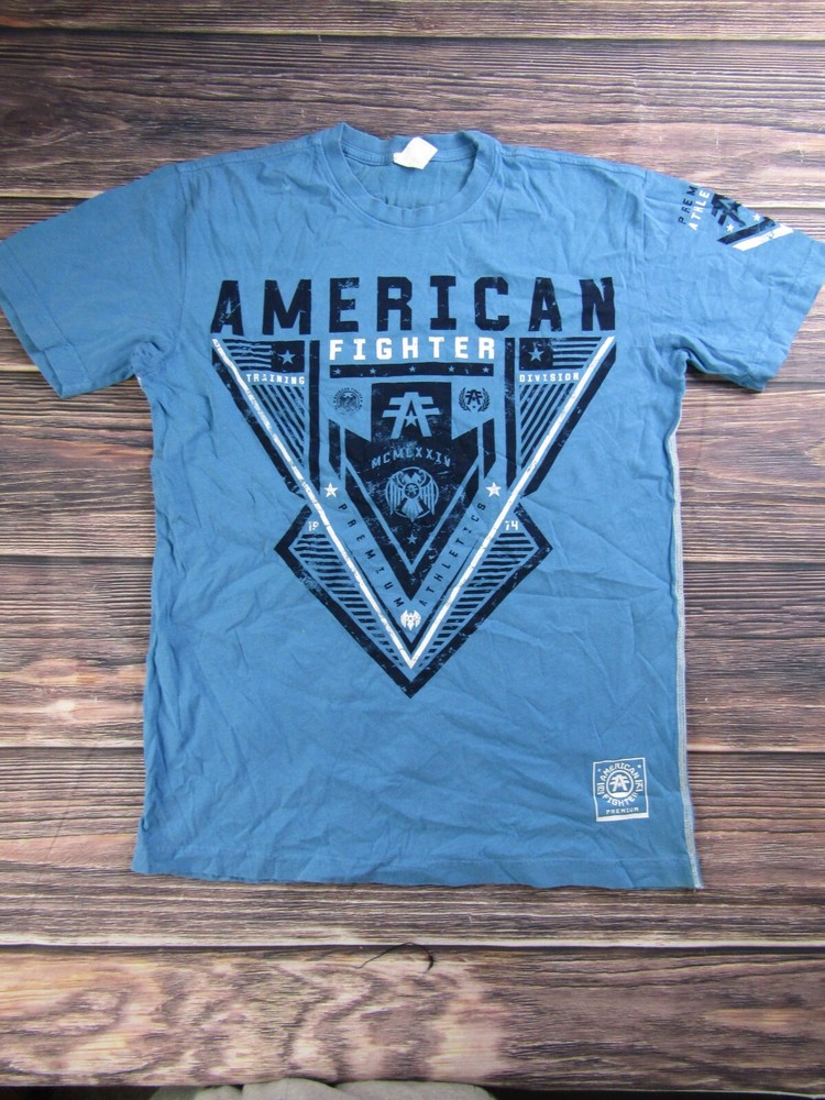 American Fighter Mens Medium Blue Training T Shirt UFC MMA Gym Workout Sports