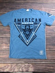 American Fighter Mens Medium Blue Training T Shirt UFC MMA Gym Workout Sports