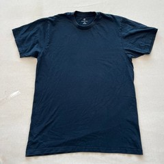 Lands’ End Mens T-Shirt Size L/T Tall Navy Blue 100% Cotton Crewneck Short