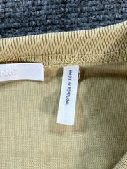 Helmut Lang Shirt Mens Large Tan Logo Graphic Crewneck Short Sleeve Back Print