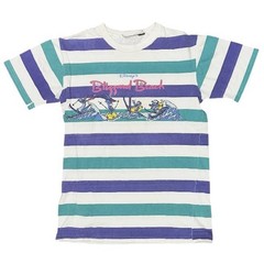 Vintage 90s Disney Blizzard Beach T Shirt Striped Graphic Size XS Water Park AOP