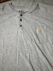 Carhartt Shirt Mens 4XL XXXXL Gray Loose Fit Henley Normcore Logo Tee Work Wear