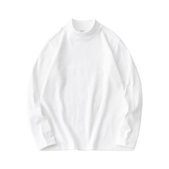Men’s Textured Feel Long Sleeve Half Turtleneck Pullover Top Solid Color Design