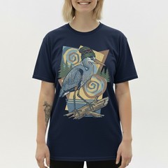 Great Blue Heron T-Shirt Beanie Hat Geometric Outdoor Nature Bird Lover Gift