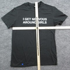 I Get Nervous Around Girls Shirt Mens Medium Black Short Sleeve Graphic Tee
