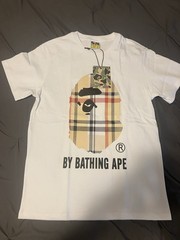 A Bathing Ape BAPE White Ape Head Graphic Logo Cotton Crew Neck Tee Men’s S