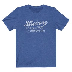 Hickory Champs “Vintage Look” 50/50 Blend T-Shirt – hoosiers indiana basketball