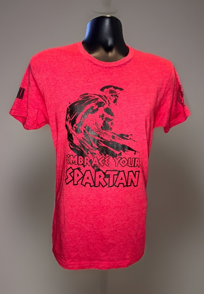 Deka Spartan Race Men’s Size Med. T-Shirt Red – Embrace Your Spartan Graphic Tee