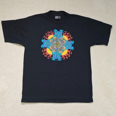 Vintage 90s Fashion Victim Courtney Davis Celtic Cross Shirt Large Black Art