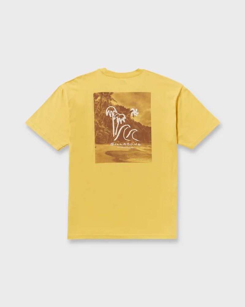 Billabong So Far Regular Short Sleeve T-Shirt Yellow L NWT
