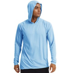 UPF50+ Mens Sun Block UV Shirts Casual Hoodies Outdoor Fishing Gym Workout Sport