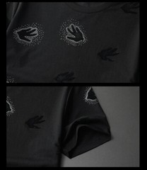 New Men Luxury Diamond Hands Rhinestones Fashion Black T-Shirt High Quality