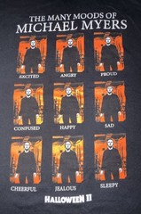 MICHAEL MYERS HALLOWEEN II THE MANY MOODS OF MICHAEL MYERS T SHIRT SZ XL NWOT