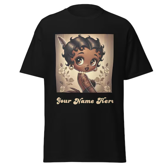 Personalized Melanin Queen Black Betty Boop Brown Vintage Earth T-Shirt – S-5XL
