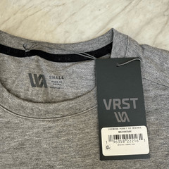 VRST men’s essential pocket mid gray Heather cotton stretch shirt size S NWT