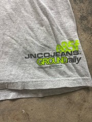 JNCO Jeans Gray Graphic Logo Crew Neck Short Sleeve Cotton T-Shirt XL