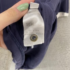 Thom Browne Ringer Shirt Mens 2 / Medium Navy Blue Side Button Made In Japan Tee