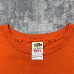 Vintage Deer Camp Hunting Graphic T Shirt Orange Fruit of the Loom L