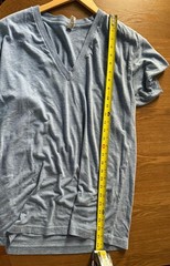 Vintage American Apparel Deep V Neck T Shirt Y2K XL Blue Tri Blend Track Tee