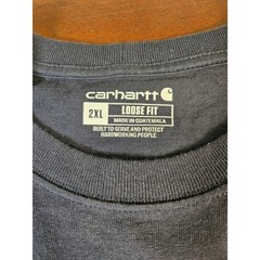 Carhartt Long Sleeve T-Shirt Mens 2XL Navy Blue Loose Fit K231 Graphic Logo