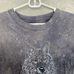 Vintage Wolf Shirt Lg Acid wash Single stitch Grunge outdoors Animals Hanes PFD