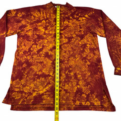 VTG 1990’s Tie Dyed Turtle Men’s 100% Cotton L/S T-Shirt Orange • USA • XL