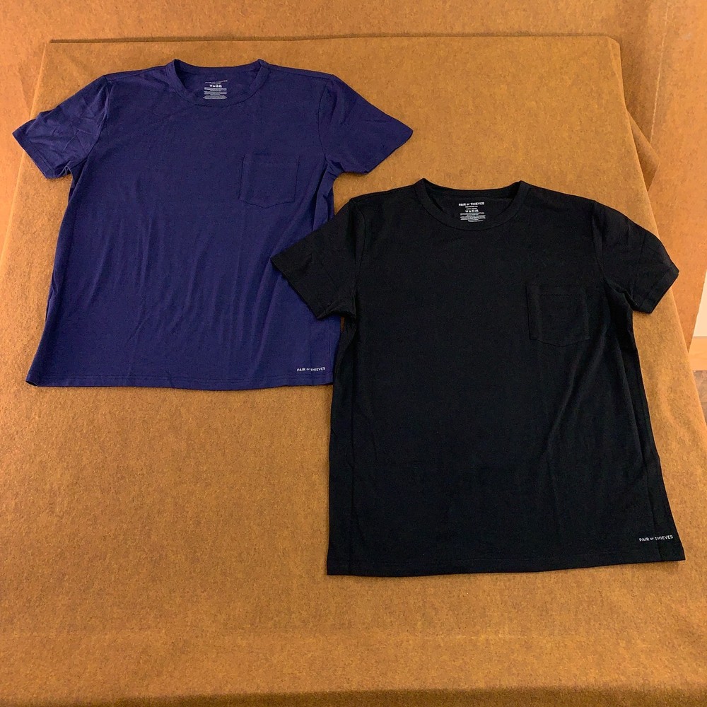 Pair of Thieves Mens Size Large Black Blue Short Sleeve T-Shirt 2 Pieces NWT