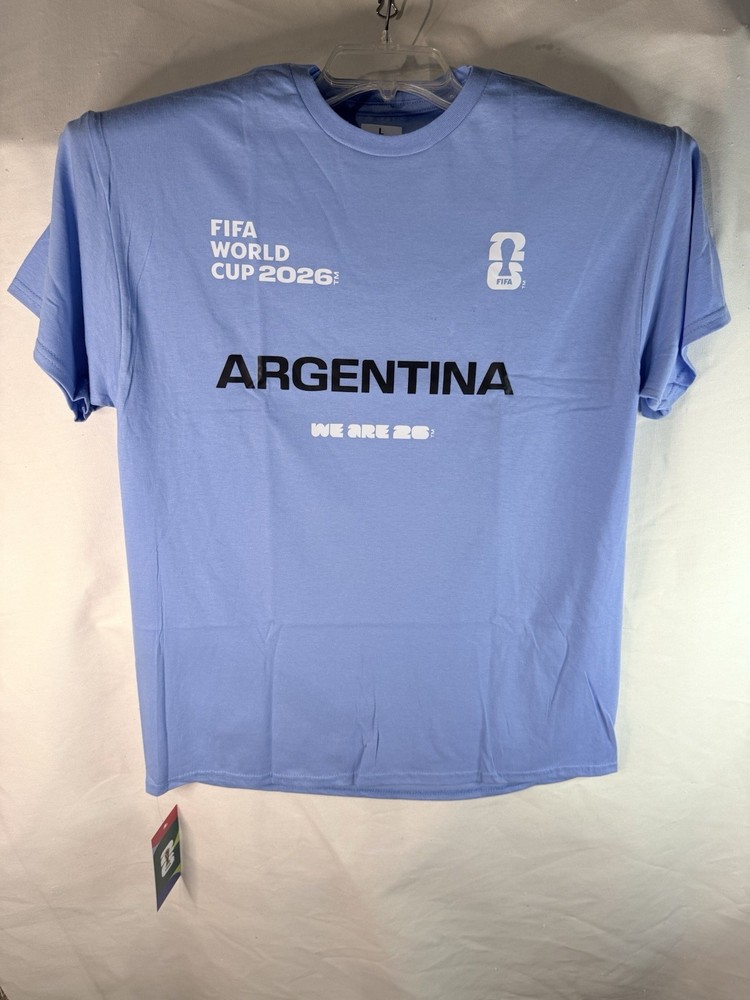 FIFA World Cup 2026 Argentina Blue Graphic Logo Crew Neck T-Shirt Men’s L
