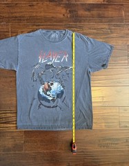Faded Slayer Band Tee sz L measurements pictured