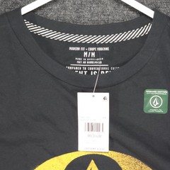 Volcom Mens Medium Black Elliptical Stone Logo Organic Cotton T-Shirt NWT