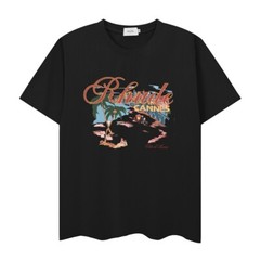 51STYLE RHUDE High Quality Men 100% Cotton Charm Short Sleeve Polo T-Shirt M-2XL
