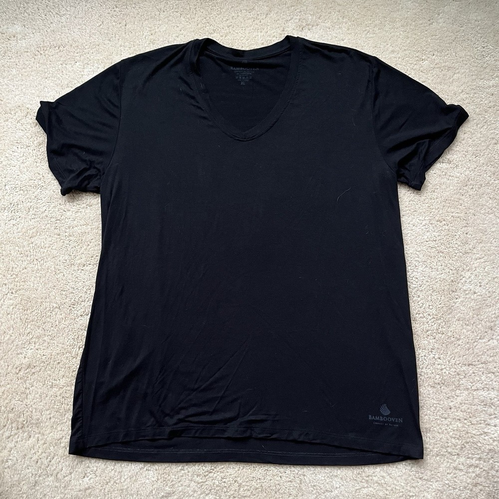 Bambooven Men’s Black Bamboo V-Neck Undershirt – Size XL – VGUC – Stretch