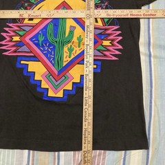 VTG 80s Cactus Southwest Native Art Deco Black T-Shirt L Single Stitch USA Made