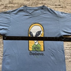 2010s Alien Workshop Skate Tee Mens Small Blue Believe Skating UFO Mexico Made