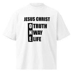 Unisex Christian themed organic oversized high neck t-shirt