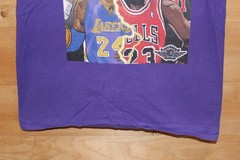 Vintage Lakers vs Bulls NBA T Shirt Hanes Beefy-T M Purple Kobe Jordan Shaq