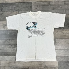 Vintage T-Shirt Graphic Print Sheep Wildlife 90s Y2K White Mens Large